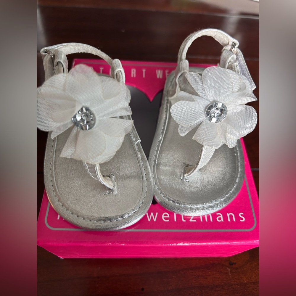 Stuart Weitzman "My first Weitzman" baby sandals.